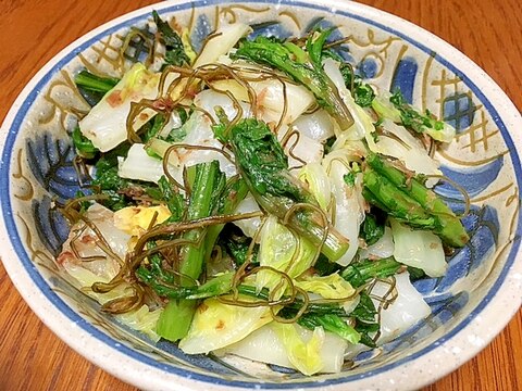 切り昆布を使った☆春菊と白菜のおひたし